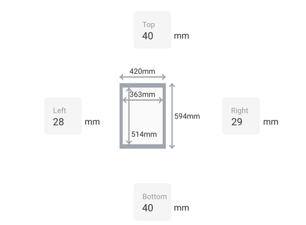 Exact image and border dimensions for the A2 edition print.