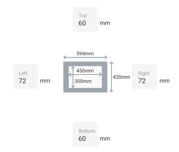 Exact image and border dimensions for the A2 edition print.